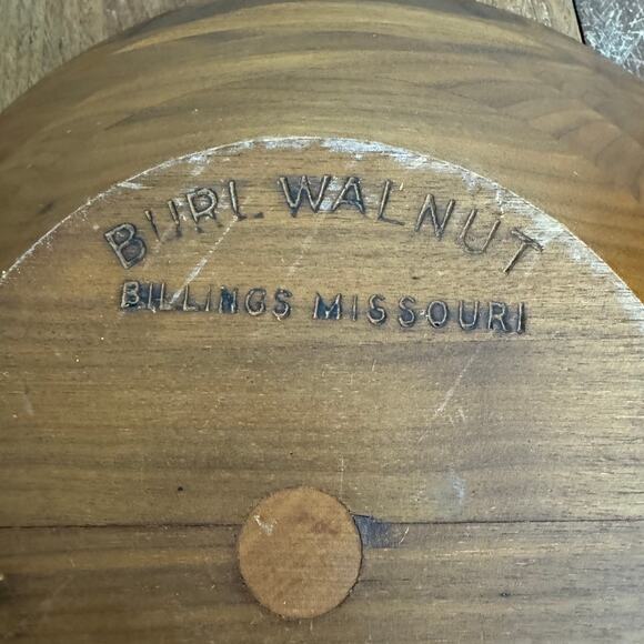 Vintage Solid Burl Walnut Serving Decorative Bowl Billings Missouri - Picture 6 of 10